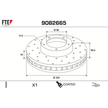 FTE 9082665 Bremsscheibe COATED RANGE FTE 9082665 Bremsscheibe COATED RANGE