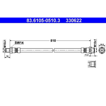 ATE 83.6105-0510.3 Bremsschlauch