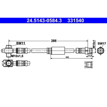 ATE 24.5143-0584.3 Bremsschlauch ATE 24.5143-0584.3 Bremsschlauch