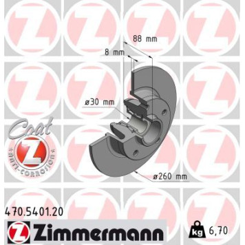 Zimmermann 470.5401.20 Bremsscheibe Coat Z Zimmermann 470.5401.20 Bremsscheibe Coat Z