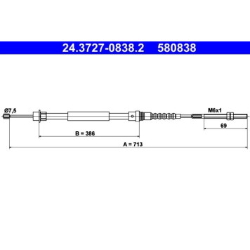 ATE 24.3727-0838.2 Seilzug, Feststellbremse
