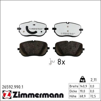 Zimmermann 26592.990.1 Bremsbelagsatz, Scheibenbremse rd:z Zimmermann 26592.990.1 Bremsbelagsatz, Scheibenbremse rd:z