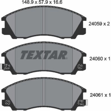 Textar 2405901 Bremsbelagsatz, Scheibenbremse