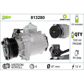Valeo 813280 Kompressor, Klimaanlage CORE-FLEX Valeo 813280 Kompressor, Klimaanlage CORE-FLEX