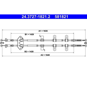 ATE 24.3727-1821.2 Seilzug, Feststellbremse ATE 24.3727-1821.2 Seilzug, Feststellbremse