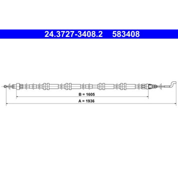 ATE 24.3727-3408.2 Seilzug, Feststellbremse ATE 24.3727-3408.2 Seilzug, Feststellbremse