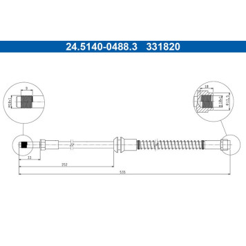 ATE 24.5140-0488.3 Bremsschlauch ATE 24.5140-0488.3 Bremsschlauch