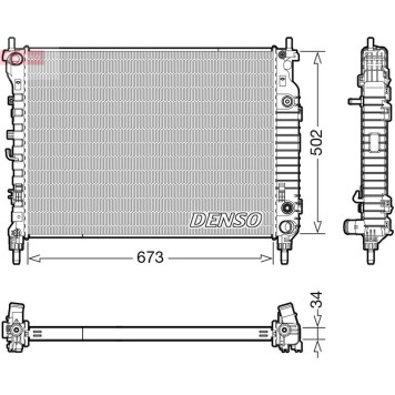 Denso DRM20124 Kühler, Motorkühlung Denso DRM20124 Kühler, Motorkühlung