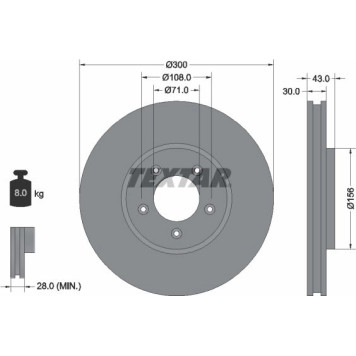 Textar 92099003 Bremsscheibe PRO