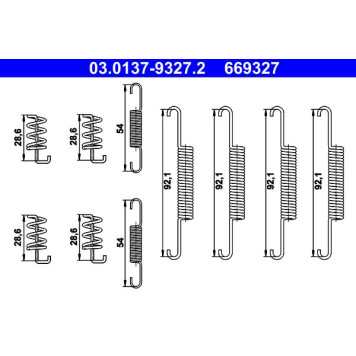 ATE 03.0137-9327.2 Zubehörsatz, Feststellbremsbacken ATE 03.0137-9327.2 Zubehörsatz, Feststellbremsbacken