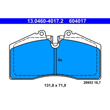 ATE 13.0460-4017.2 Bremsbelagsatz, Scheibenbremse