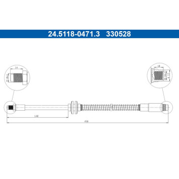 ATE 24.5118-0471.3 Bremsschlauch ATE 24.5118-0471.3 Bremsschlauch