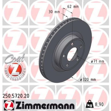Zimmermann 250.5720.20 Bremsscheibe Coat Z Zimmermann 250.5720.20 Bremsscheibe Coat Z