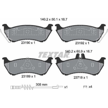 Textar 2319002 Bremsbelagsatz, Scheibenbremse Q+ Textar 2319002 Bremsbelagsatz, Scheibenbremse Q+