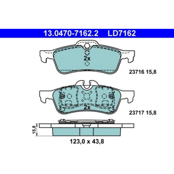 ATE 13.0470-7162.2 Bremsbelagsatz, Scheibenbremse Ceramic ATE 13.0470-7162.2 Bremsbelagsatz, Scheibenbremse Ceramic