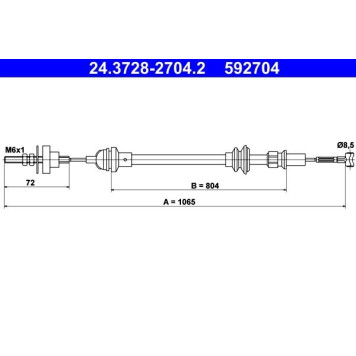 ATE 24.3728-2704.2 Seilzug, Kupplungsbetätigung ATE 24.3728-2704.2 Seilzug, Kupplungsbetätigung
