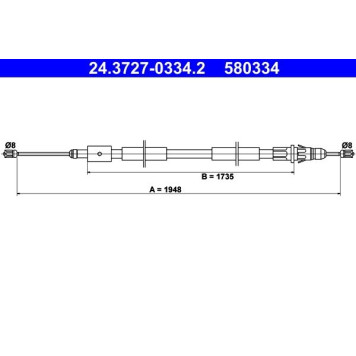 ATE 24.3727-0334.2 Seilzug, Feststellbremse