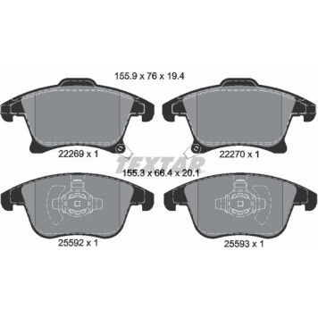 Textar 2226901 Bremsbelagsatz, Scheibenbremse Q+