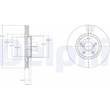 Delphi BG9074 Bremsscheibe Delphi BG9074 Bremsscheibe