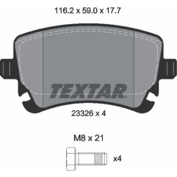 Textar 2332611 Bremsbelagsatz, Scheibenbremse Q+ Textar 2332611 Bremsbelagsatz, Scheibenbremse Q+