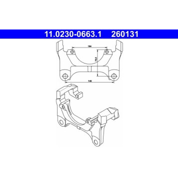 2x ATE 11.0230-0663.1 Halter, Bremssattel 2 x 2x ATE 11.0230-0663.1 Halter, Bremssattel 2 x