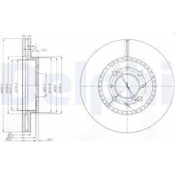 2x Delphi BG3965 Bremsscheibe 2 x