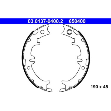 ATE 03.0137-0400.2 Bremsbackensatz, Feststellbremse