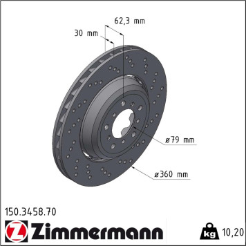 Zimmermann 150.3458.70 Bremsscheibe Formula Z
