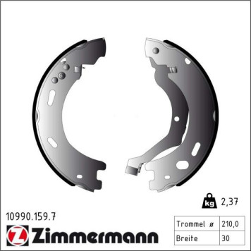 Zimmermann 10990.159.7 Bremsbackensatz, Feststellbremse