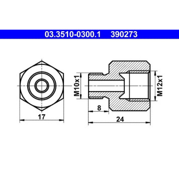 ATE 03.3510-0300.1 Adapter, Bremsleitung