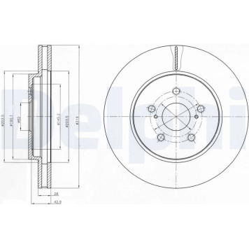 Delphi BG4253 Bremsscheibe Delphi BG4253 Bremsscheibe