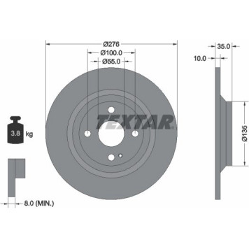 Textar 92188303 Bremsscheibe PRO
