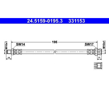 ATE 24.5159-0195.3 Bremsschlauch ATE 24.5159-0195.3 Bremsschlauch
