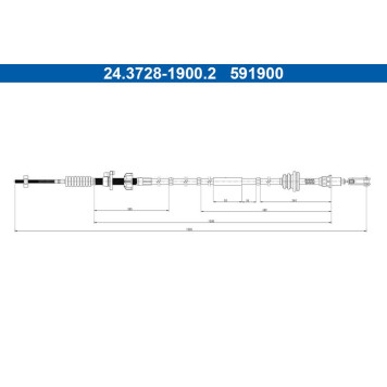ATE 24.3728-1900.2 Seilzug, Kupplungsbetätigung ATE 24.3728-1900.2 Seilzug, Kupplungsbetätigung
