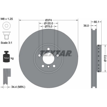 Textar 92266225 Bremsscheibe PRO+ Textar 92266225 Bremsscheibe PRO+