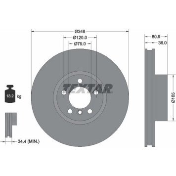 Textar 92269505 Bremsscheibe PRO+