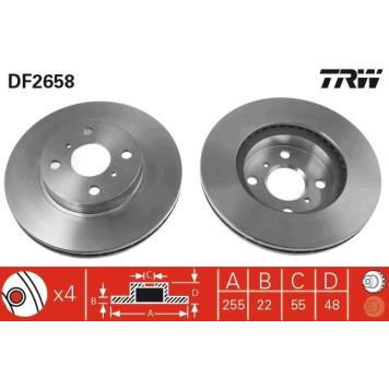 TRW DF2658 Bremsscheibe