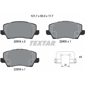 Textar 2290401 Bremsbelagsatz, Scheibenbremse Q+ Textar 2290401 Bremsbelagsatz, Scheibenbremse Q+