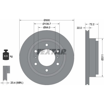 Textar 92135103 Bremsscheibe PRO Textar 92135103 Bremsscheibe PRO