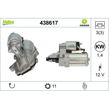 Valeo 438617 Starter ORIGINS - NEW O.E. TECHNOLOGIE Valeo 438617 Starter ORIGINS - NEW O.E. TECHNOLOGIE
