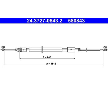 ATE 24.3727-0843.2 Seilzug, Feststellbremse ATE 24.3727-0843.2 Seilzug, Feststellbremse