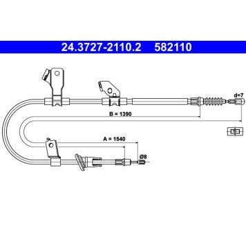 ATE 24.3727-2110.2 Seilzug, Feststellbremse ATE 24.3727-2110.2 Seilzug, Feststellbremse
