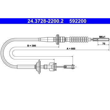 ATE 24.3728-2200.2 Seilzug, Kupplungsbetätigung ATE 24.3728-2200.2 Seilzug, Kupplungsbetätigung
