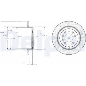 Delphi BG4336 Bremsscheibe Delphi BG4336 Bremsscheibe