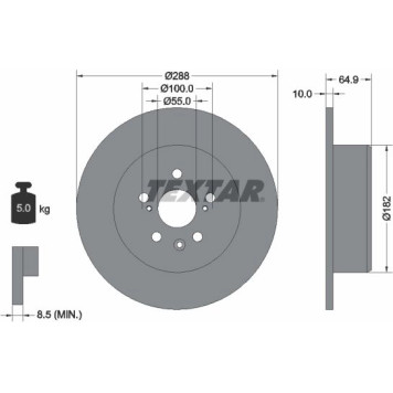 Textar 92135903 Bremsscheibe PRO Textar 92135903 Bremsscheibe PRO