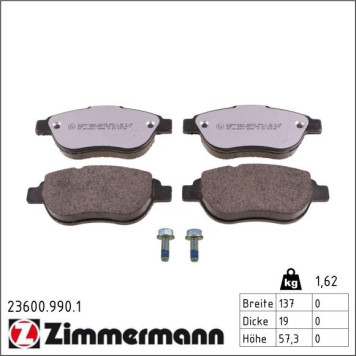 Zimmermann 23600.990.1 Bremsbelagsatz, Scheibenbremse rd:z Zimmermann 23600.990.1 Bremsbelagsatz, Scheibenbremse rd:z