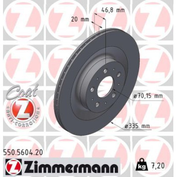 Zimmermann 550.5604.20 Bremsscheibe Coat Z Zimmermann 550.5604.20 Bremsscheibe Coat Z