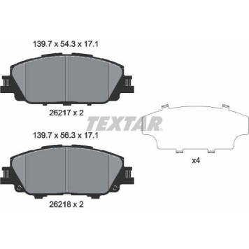 Textar 2621701 Bremsbelagsatz, Scheibenbremse