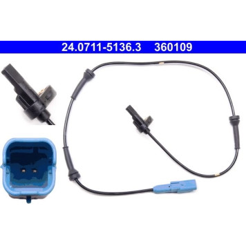 ATE 24.0711-5136.3 Sensor, Raddrehzahl ATE 24.0711-5136.3 Sensor, Raddrehzahl