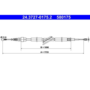 2x ATE 24.3727-0175.2 Seilzug, Feststellbremse 2 x